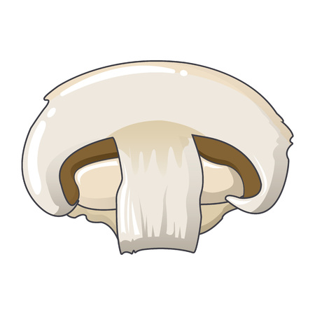 Half of champignon icon, cartoon styleのイラスト素材