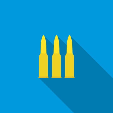 Three bullets icon in flat style on a blue backgroundの写真素材