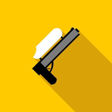 Paintball gun icon in flat style with long shadowの写真素材