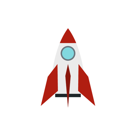 Retro rocket icon in flat styleの写真素材