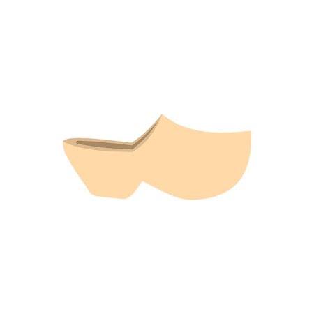 Wooden shoe icon in flat style on a white backgroundの写真素材