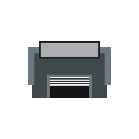Concrete garage icon in flat style isolated on white background. Building symbolの写真素材