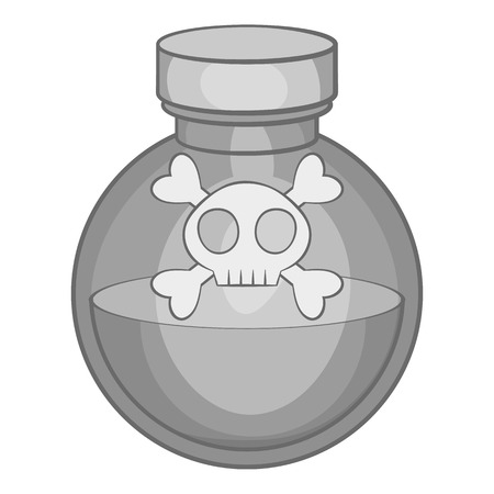 Bottle of poison icon in black monochrome style isolated on white background. Toxic symbol illustrationの写真素材
