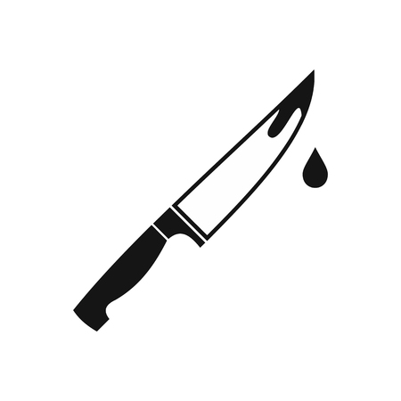 Steel knife icon in simple style on a white background illustrationの写真素材