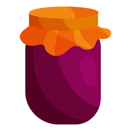 Jam icon in cartoon style isolated on white background. Food symbol illustrationの写真素材