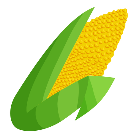 Corn icon in cartoon style isolated on white background. Food symbol illustrationの写真素材