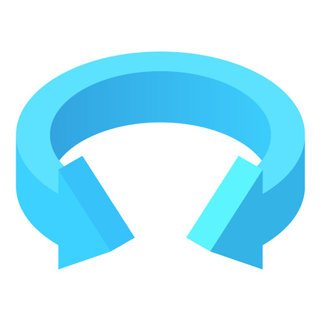 Blue arrow icon, cartoon styleの写真素材