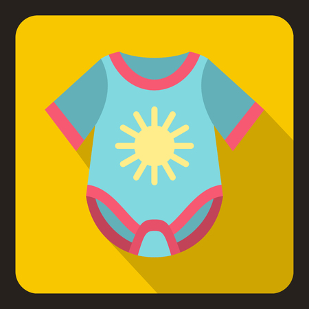 Blue baby bodysuit icon, flat styleの写真素材