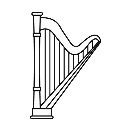 Harp icon, outline styleの写真素材