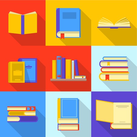 Curriculum icons set. Flat set of 9 curriculum vector icons for web isolated on white backgroundのイラスト素材