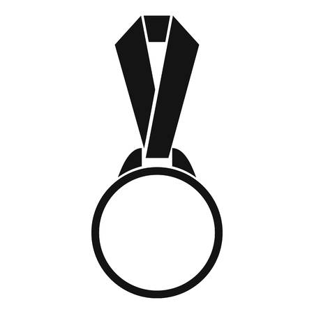 Round medal with ribbon icon, simple styleの写真素材