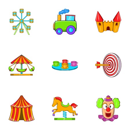 Swing icons set, cartoon styleの写真素材