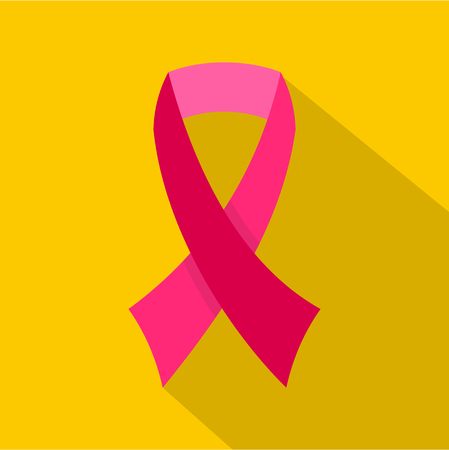 Breast cancer awareness ribbon icon, flat styleの写真素材