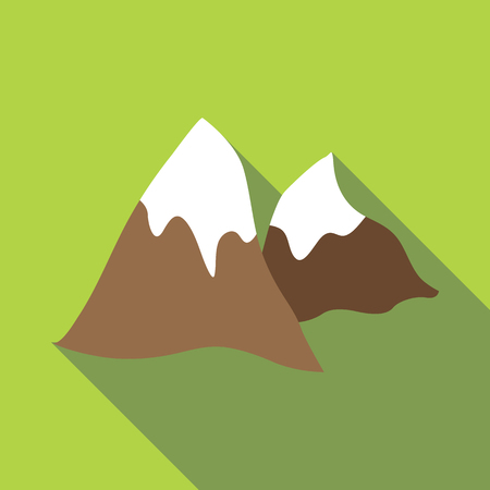 Winter mountains icon. Flat illustration of winter mountains icon for webの写真素材