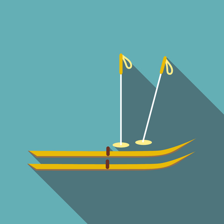 Ski icon. Flat illustration of ski icon for webの写真素材