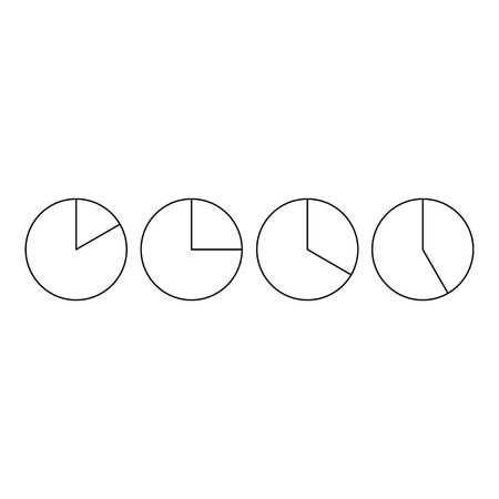 Four circle pie diagrams icon. Outline illustration of four circle pie diagrams icon for webicon....