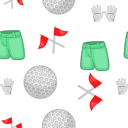 Golf equipment pattern. Cartoon illustration of golf equipment pattern for webの写真素材