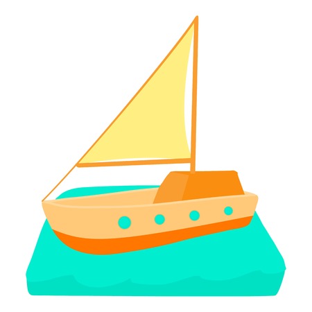 Yacht icon. Cartoon illustration of yacht icon for webの写真素材