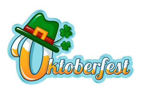 Oktoberfest text title icon, cartoon styleのイラスト素材