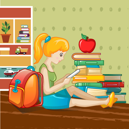 International book day concept background. Cartoon illustration of international book day vector concept background for web designのイラスト素材