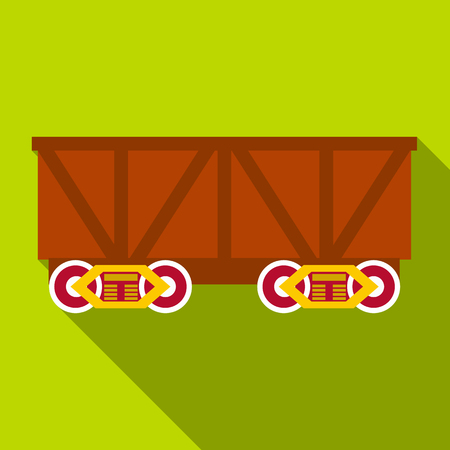 Train cargo wagon icon, flat styleの写真素材
