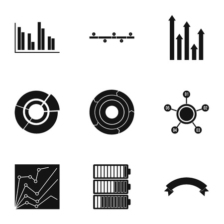 Success statistics icons set, simple styleの写真素材