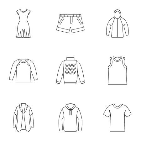 Underwear icons set, outline styleの写真素材