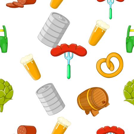 Beer holiday pattern. Cartoon illustration of beer holiday pattern for webの写真素材