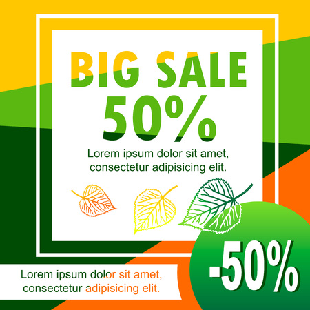 Big autumn sale concept background. Cartoon illustration of big autumn sale vector concept background for web designのイラスト素材