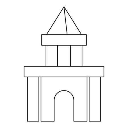Castle toy blocks icon, outline styleの写真素材