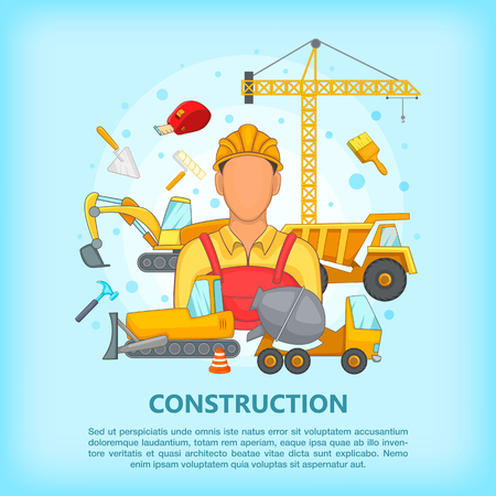 Building process concept erector. Cartoon illustration of building process concept for webの写真素材