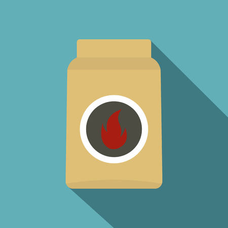 Cardboard box of matches icon. Flat illustration of cardboard box of matches icon for web isolated on baby blue backgroundの写真素材