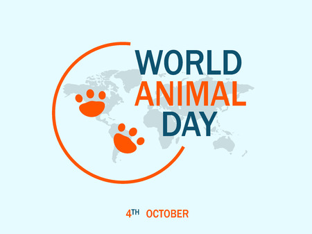 Happy world animal day concept background. Flat illustration of happy world animal day vector concept background for web designのイラスト素材