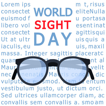 Glasses sight day concept background. Flat illustration of glasses sight day vector concept background for web designのイラスト素材