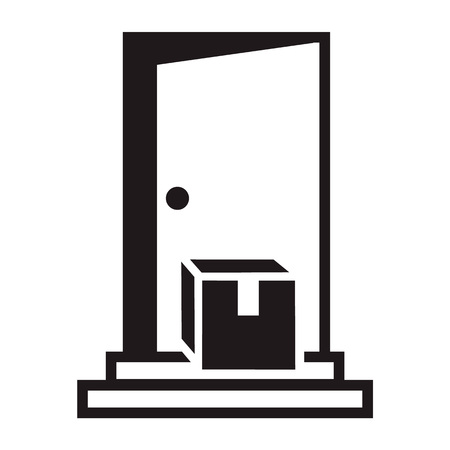 Home delivery box icon. Simple illustration of home delivery box vector icon for web design isolated on white backgroundのイラスト素材