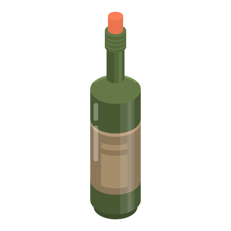 Cabernet bottle icon. Isometric of cabernet bottle vector icon for web design isolated on white backgroundのイラスト素材