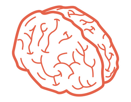 Line brain icon. Isometric of line brain vector icon for web design isolated on white backgroundのイラスト素材