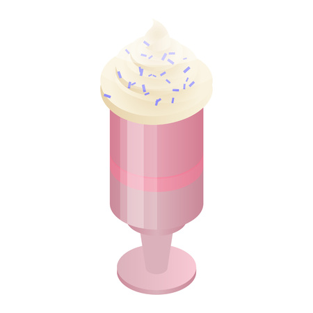 Glass ice cream icon. Isometric of glass ice cream vector icon for web design isolated on white backgroundのイラスト素材