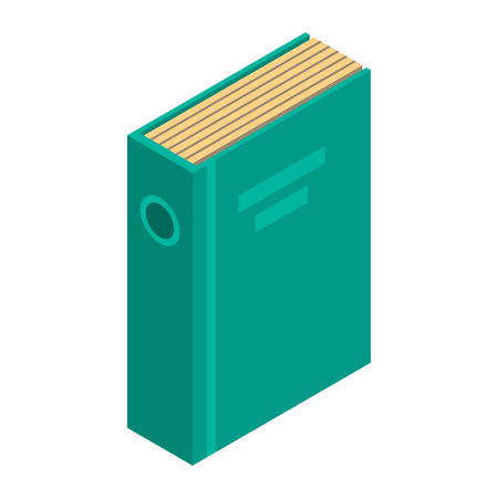 Green office folder icon. Isometric of green office folder vector icon for web design isolated on white backgroundのイラスト素材
