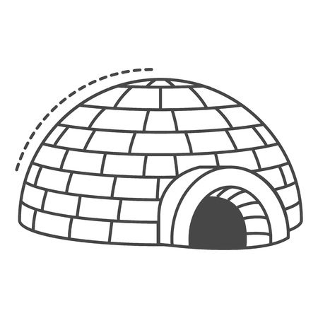 Igloo icon. Outline igloo vector icon for web design isolated on white backgroundのイラスト素材