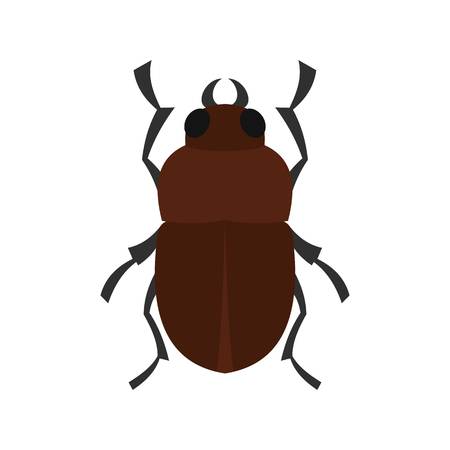 Bug icon in flat style isolated on white background illustrationの写真素材