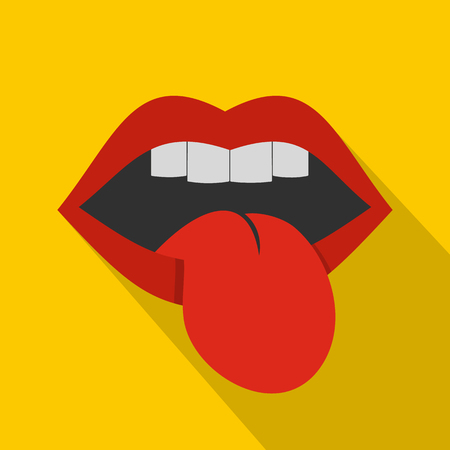 Rock emblem icon. Flat illustration of rock emblem icon for webの写真素材