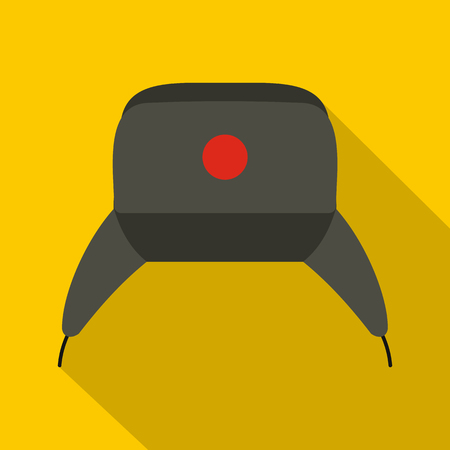Earflap hat icon. Flat illustration of earflap hat icon for webの写真素材