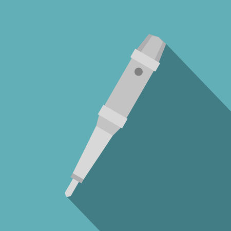Grip of tattoo machine icon. Flat illustration of grip of tattoo machine icon for web on baby blue backgroundの写真素材