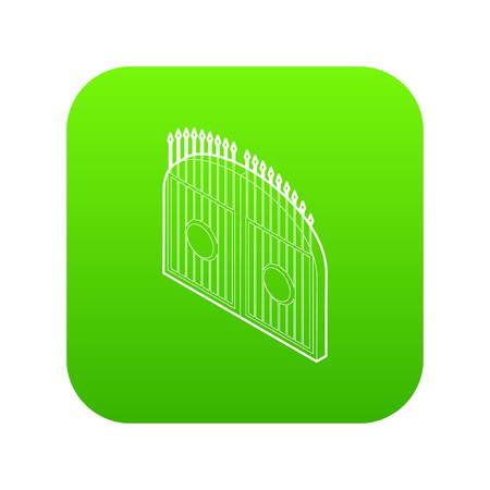 Gate icon green vector isolated on white backgroundのイラスト素材