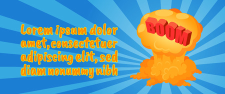 Boom concept banner. Isometric banner of boom comics vector concept for web, giftcard and postcardのイラスト素材