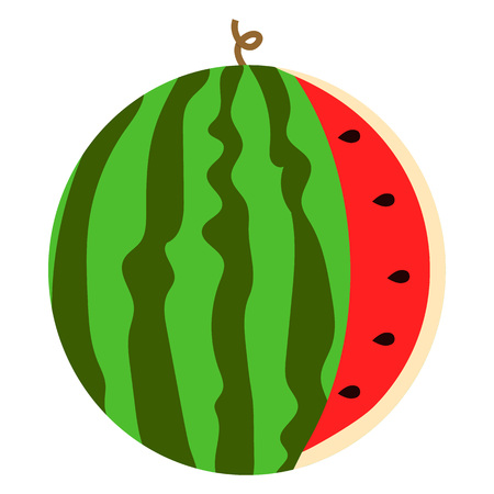 Watermelon icon. Flat illustration of watermelon vector icon for web designのイラスト素材