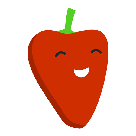 Smile red pepper icon. Flat illustration of smile red pepper vector icon for web designのイラスト素材