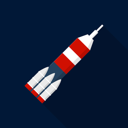 Space rocket icon. Flat illustration of space rocket vector icon for web designのイラスト素材