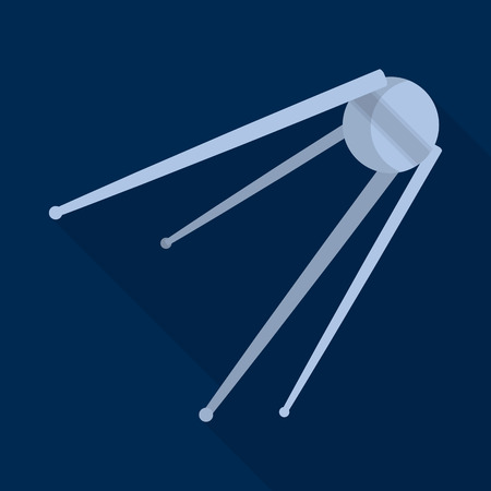 Space satellite icon. Flat illustration of space satellite vector icon for web designのイラスト素材